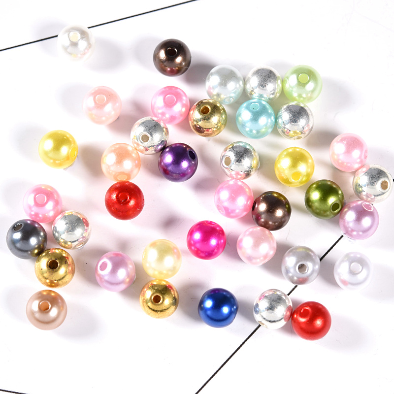Perlas redondas de plástico ABS con agujeros