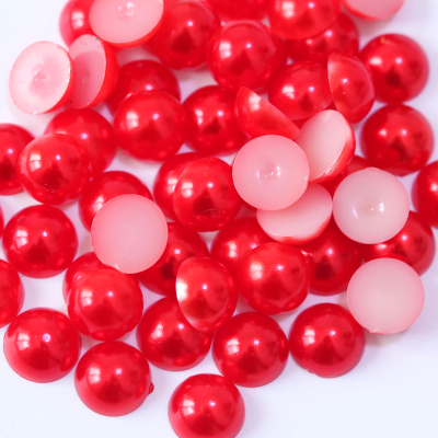 Perlas de plástico redondas rojas de 3 mm