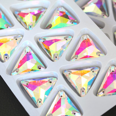 Cristal de espalda plana AAA cose en diamantes de imitación con 2 agujeros